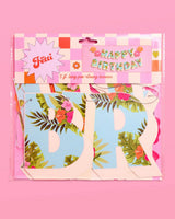 Tropical Birthday Banner - matte colorful banner