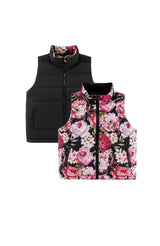 Casey Reversible Lightweight Down Puffer Vest, Garden Floral