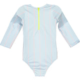 Geometric Stripes Long Sleeve Rashguard, Multi