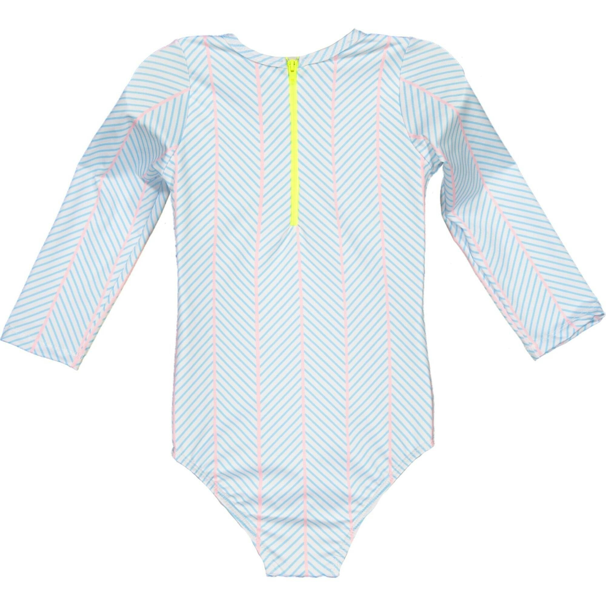 Geometric Stripes Long Sleeve Rashguard, Multi