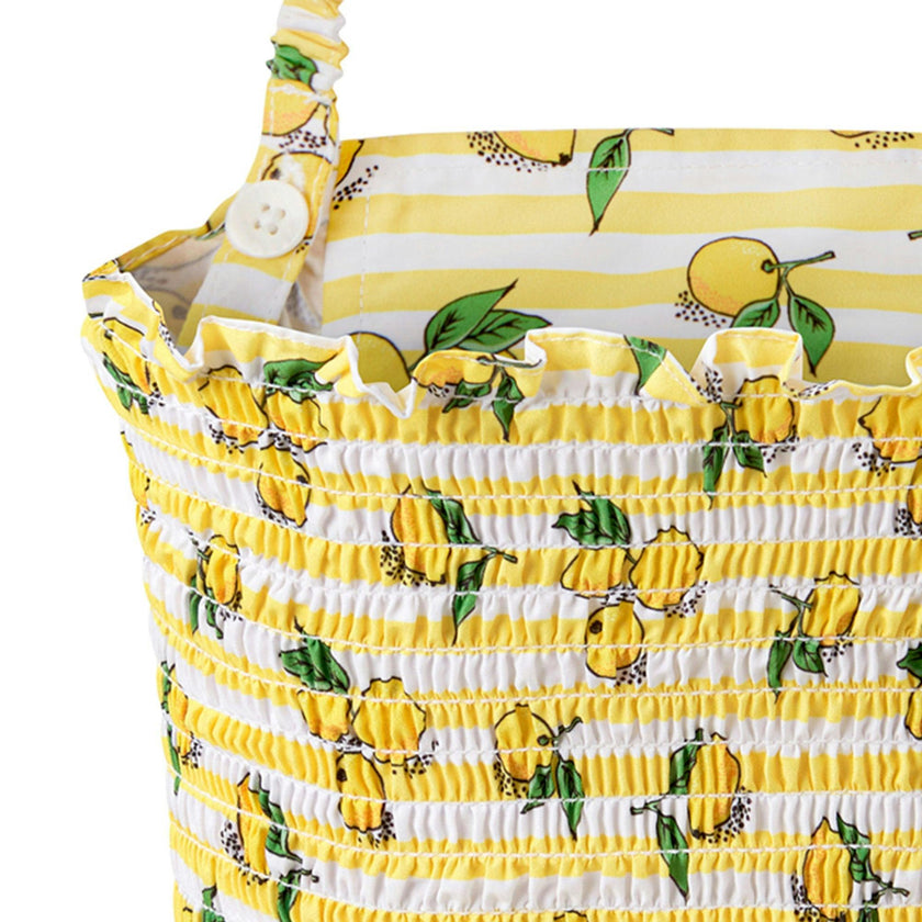 Lemon Stripe Ruched Swimsuit