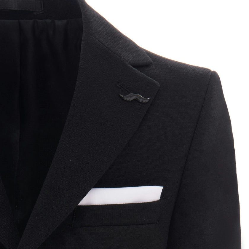 Black Twill Peak Lapel Blazer