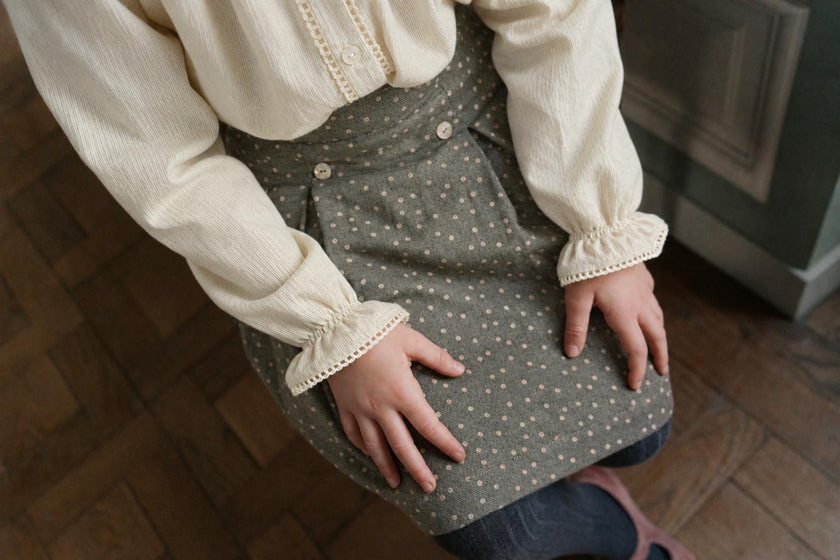Girl Pleated Skirt Polka Dot Kilt