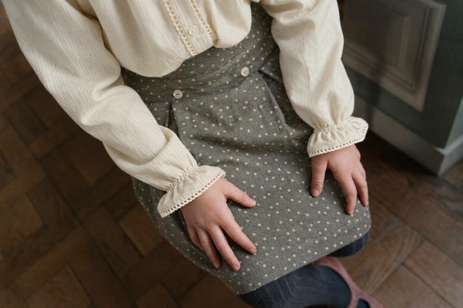 Girl Pleated Skirt Polka Dot Kilt