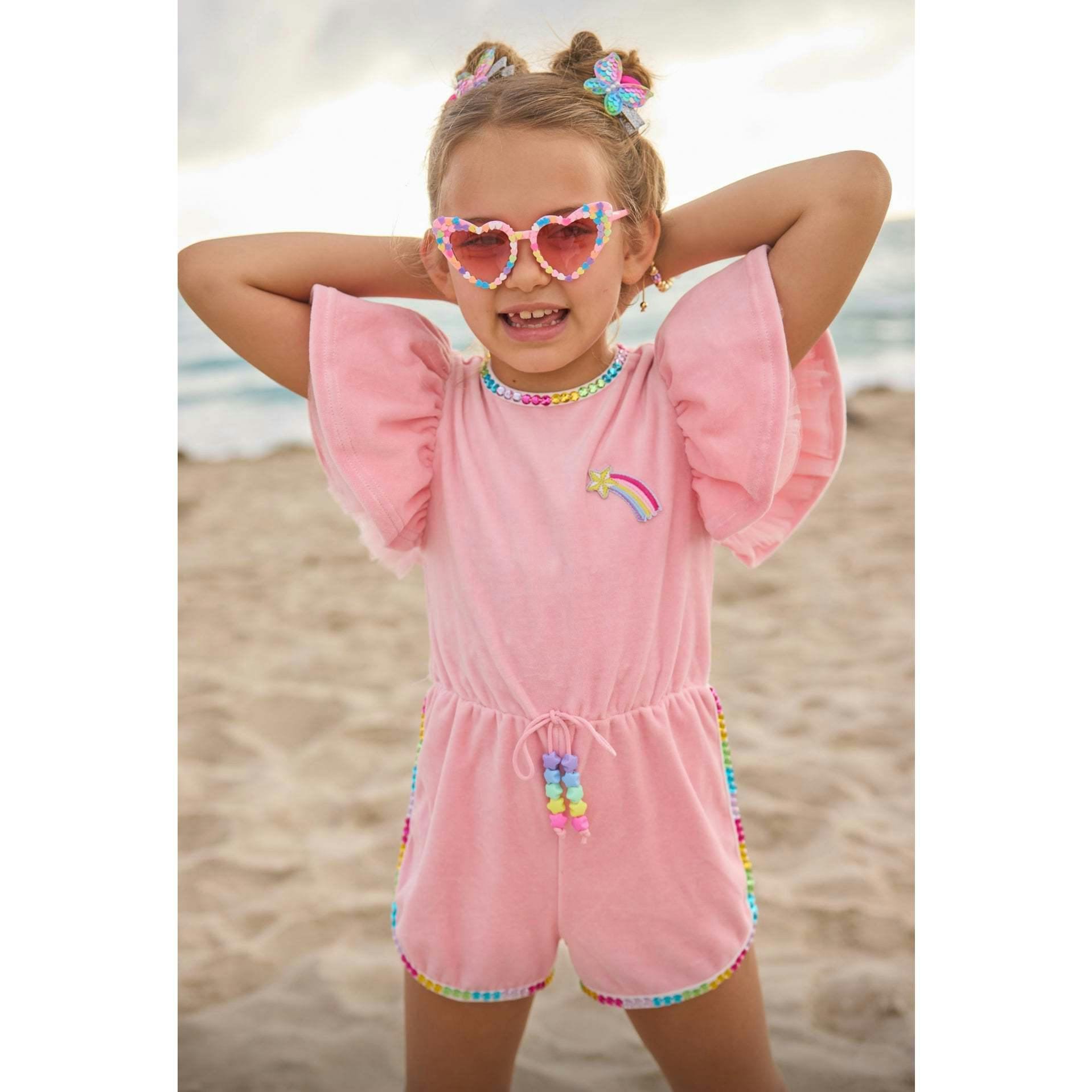 Velour Rainbow Gems Romper