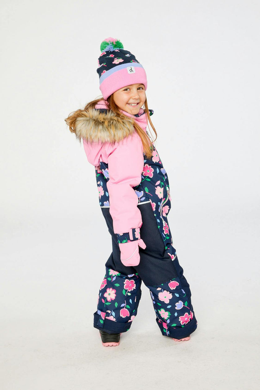 Kids One Piece Discover Snowsuit Blue Floral Print