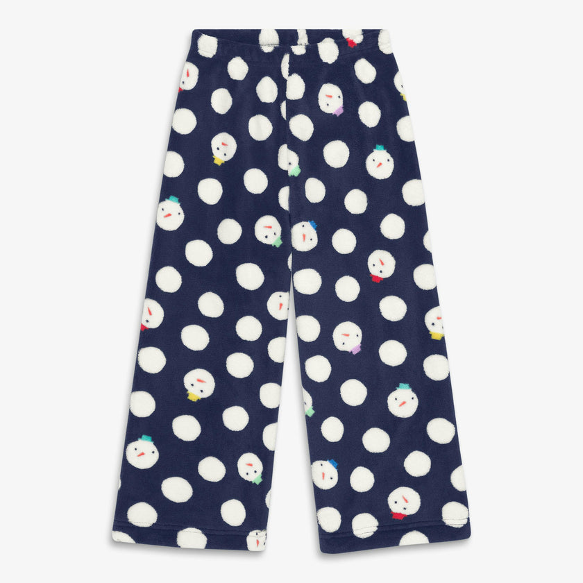 Kids plush fleece PJ pant in snow day