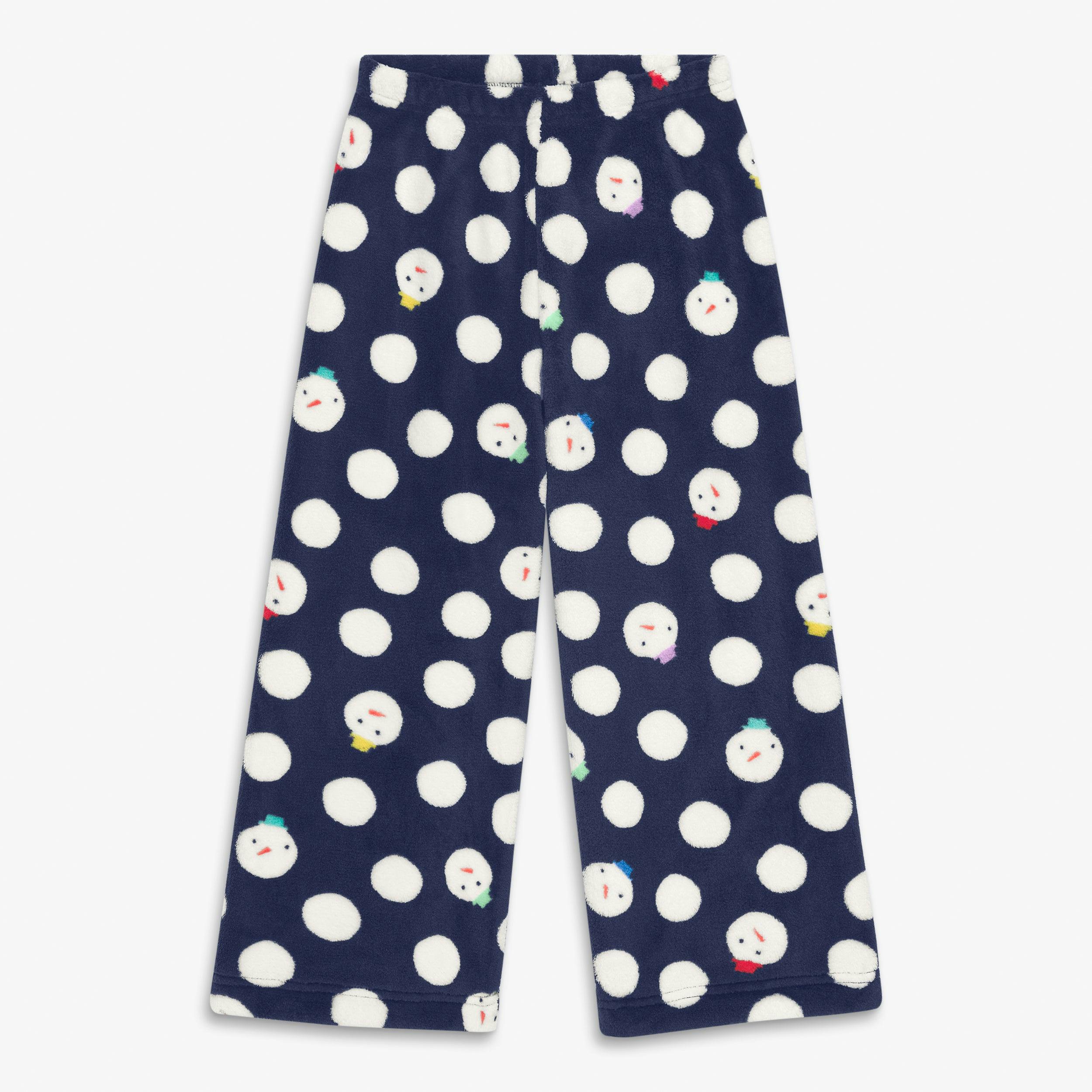 Kids plush fleece PJ pant in snow day