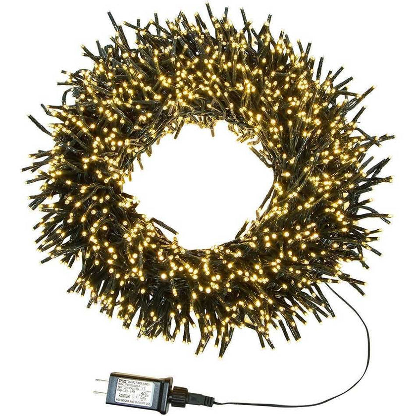 2000-Light 65-Foot Cluster Garland with Warm White LED Lights