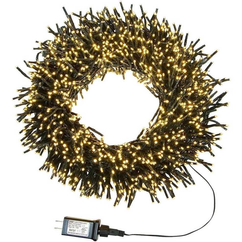 2000-Light 65-Foot Cluster Garland with Warm White LED Lights