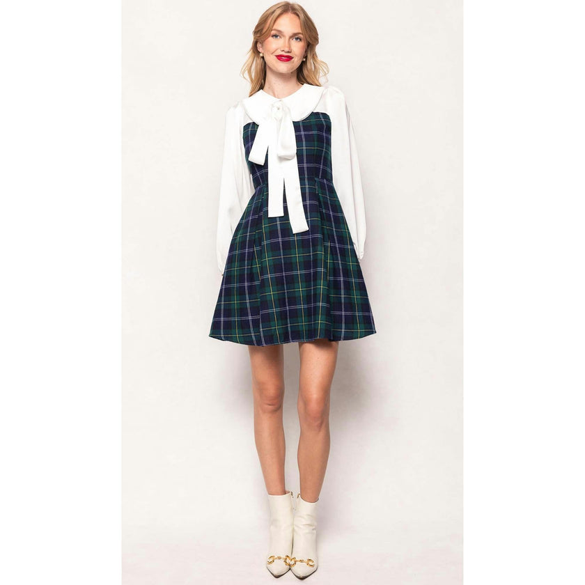 Tawny Dress in Nocturne Plaid