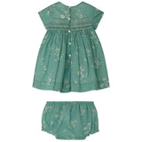BONPOINT Maruska Baby Dress & Bloomers - Emerald