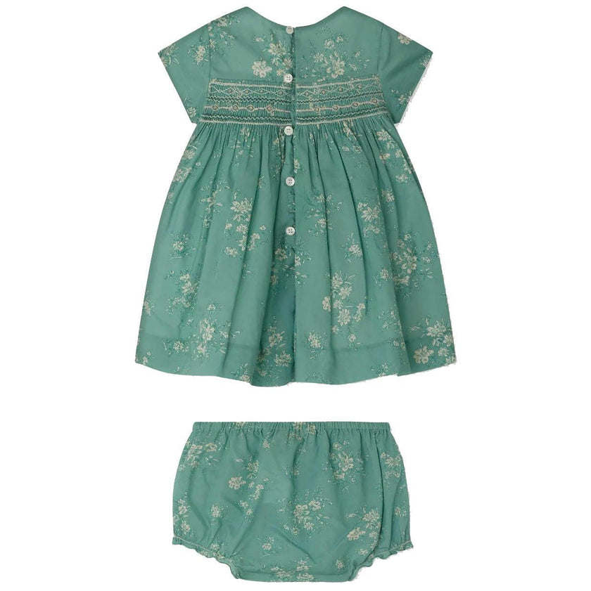 BONPOINT Maruska Baby Dress & Bloomers - Emerald