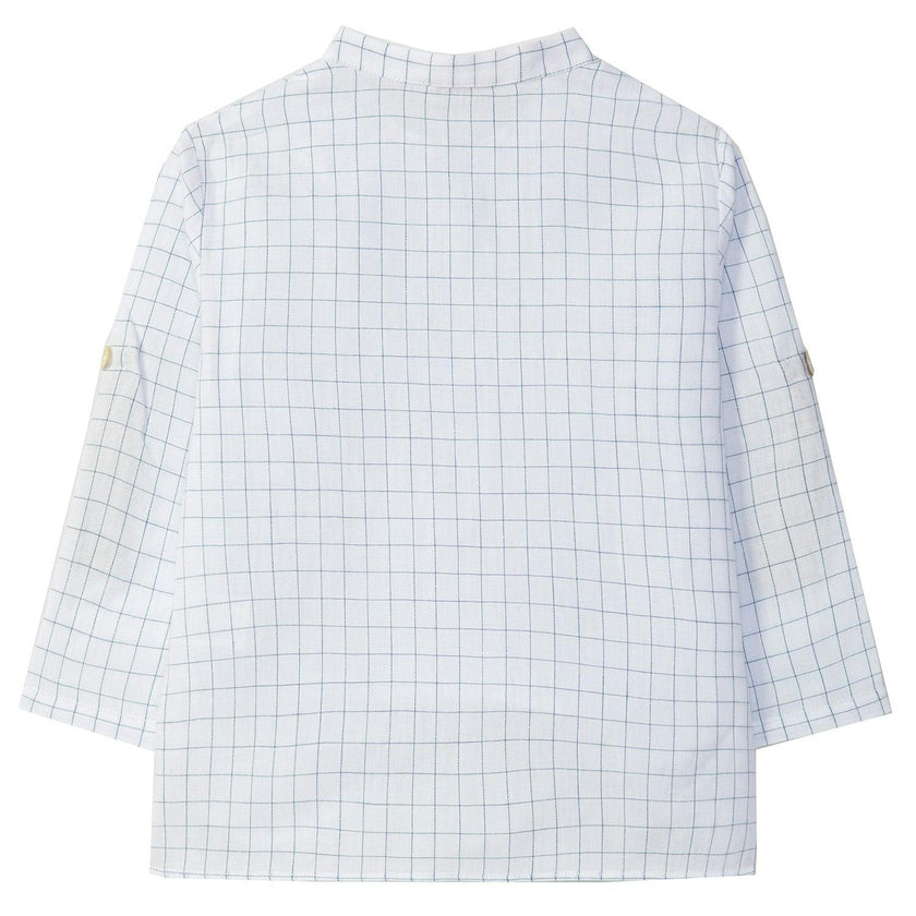 LARANJINHA Windowpane Dress Shirt - White