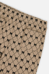 Treggings Beige Bow Tie Print