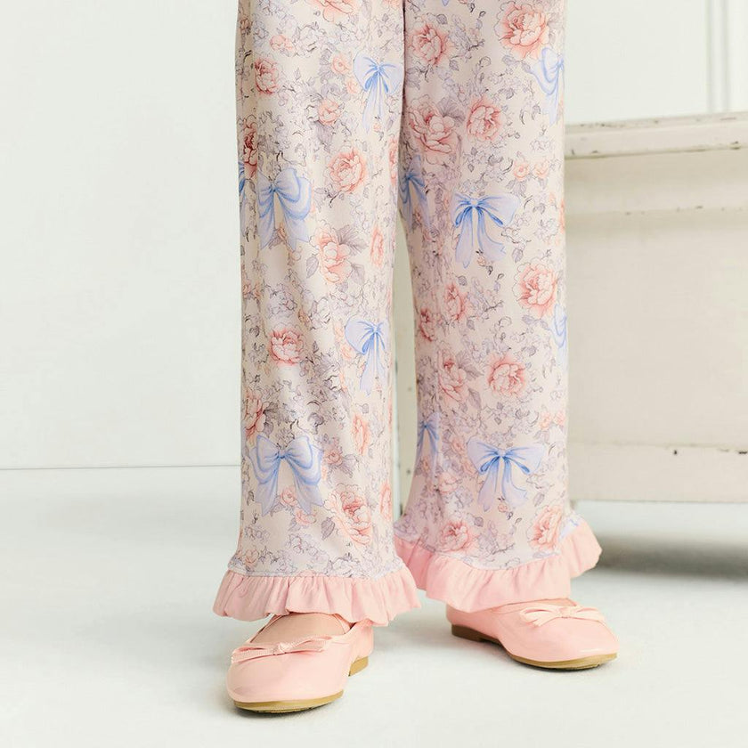 Agatha Ruffled Bow Back Tank Pant Set