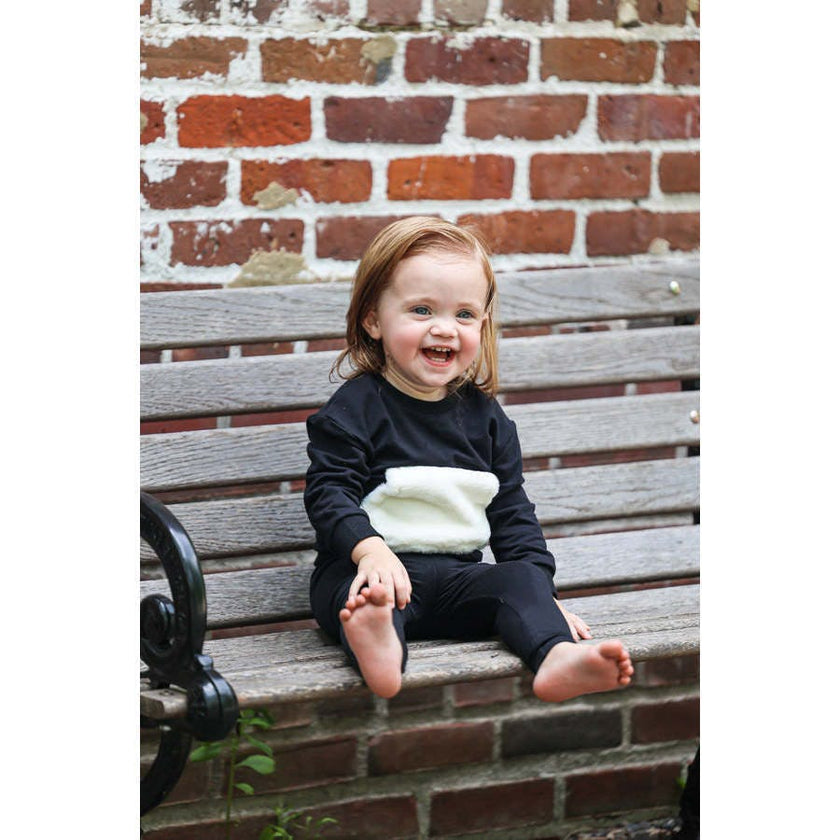 Unisex Couture Contrast Front Pocket Sweater & Pant 2-Piece Set