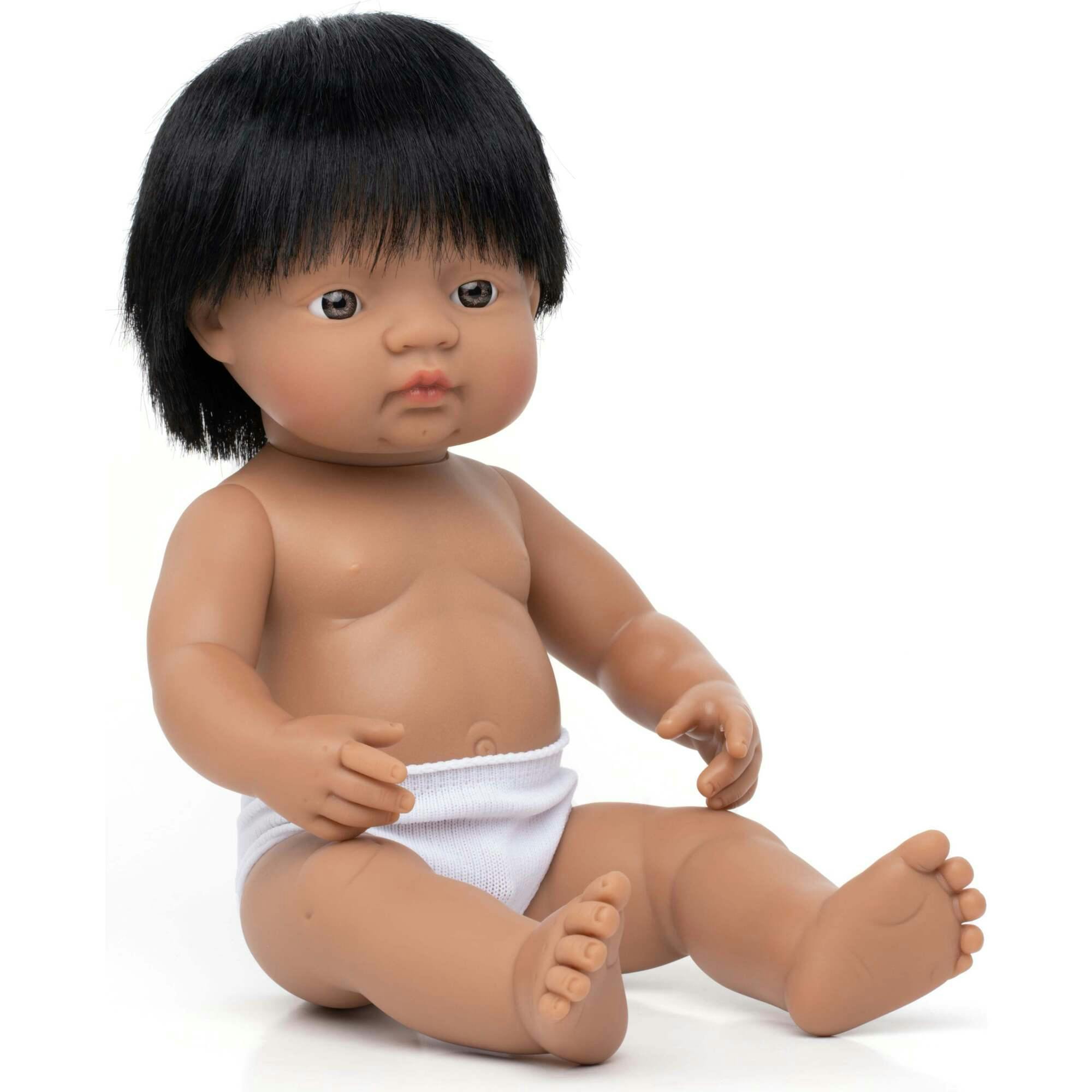 Hispanic Boy Baby Doll with Black Hair - 15