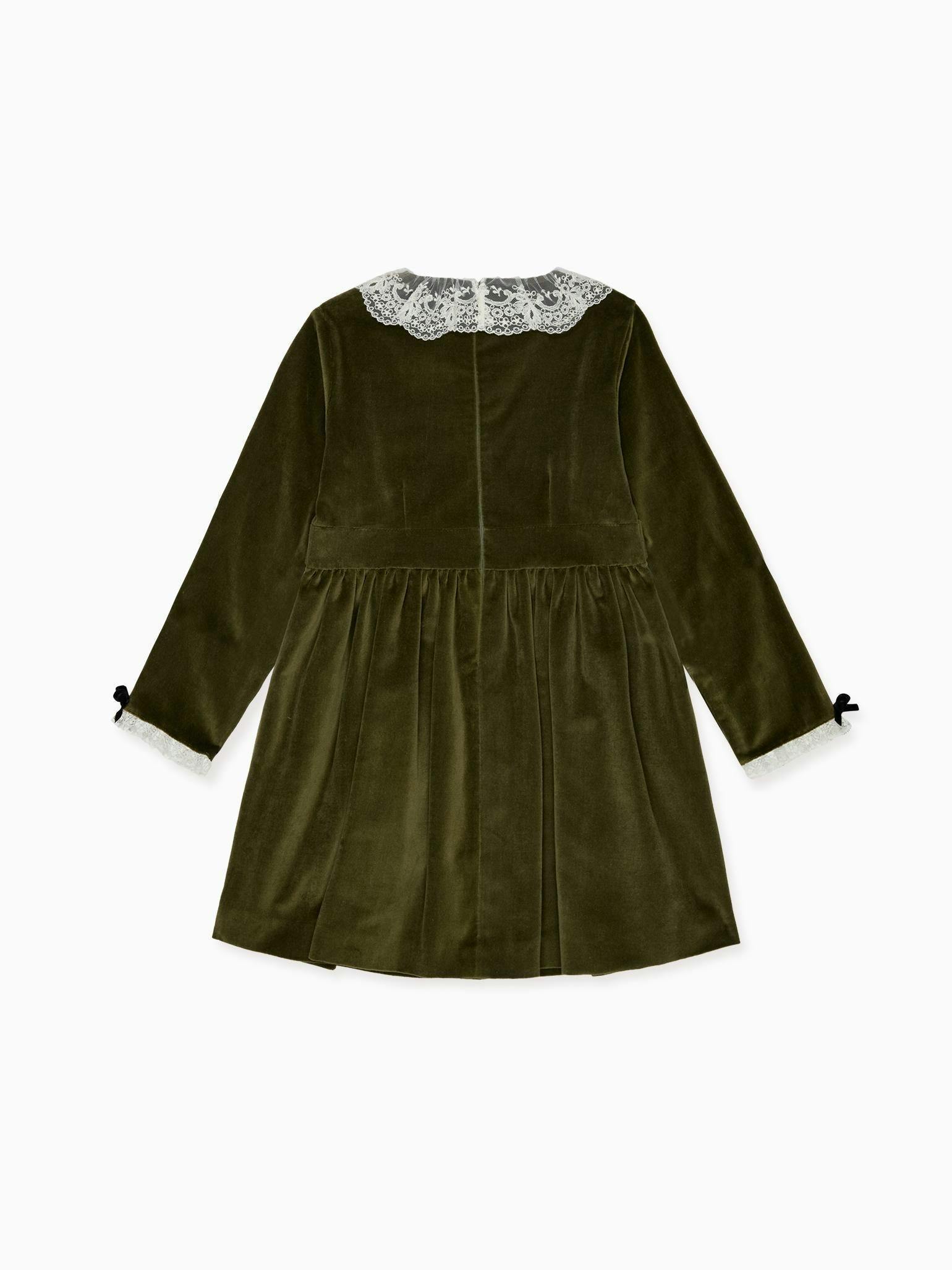Olive Eva Velvet Girl Dress