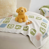 Custom Personalized Baby Sustainable Knit Throw Blanket - Block Milestone
