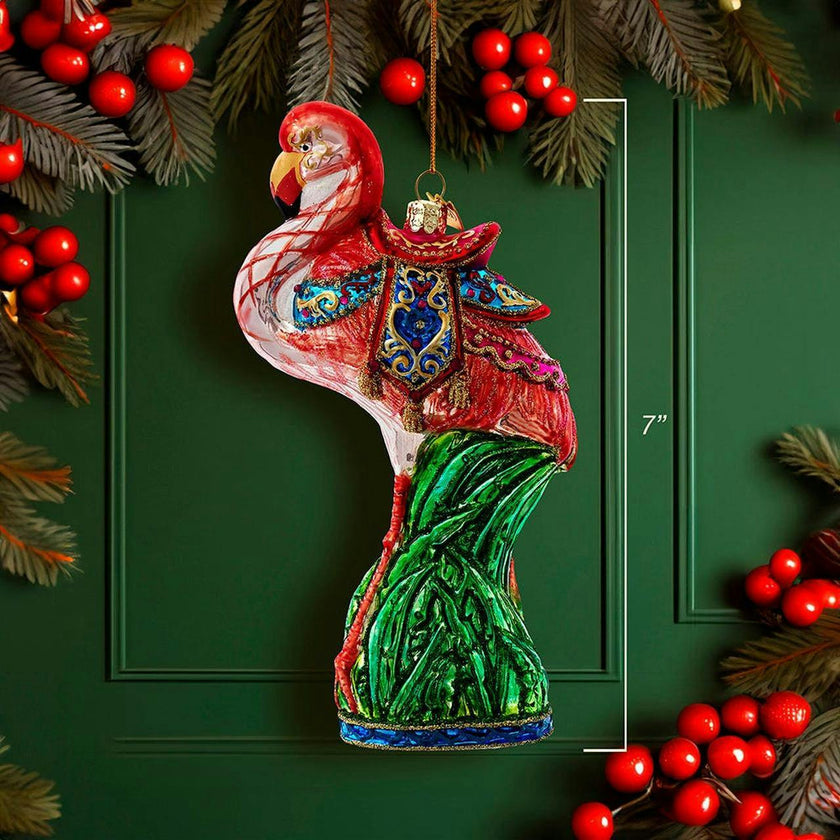 Kurt Adler 7-Inch Bellissimo Glass Flamingo Ornament
