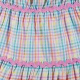 Girls Tiered Dress | Pastel Plaid