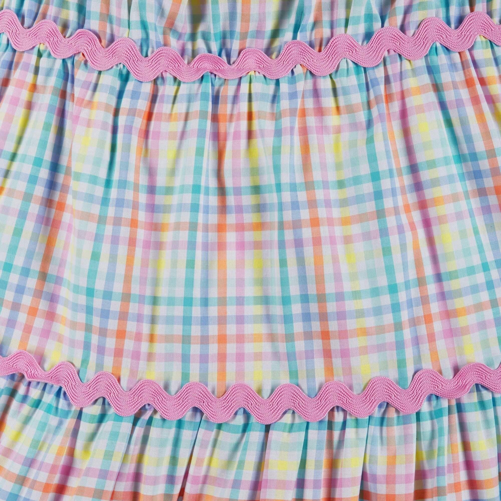 Girls Tiered Dress | Pastel Plaid