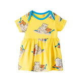 Yellow Sand Castle Print Knitted Dress