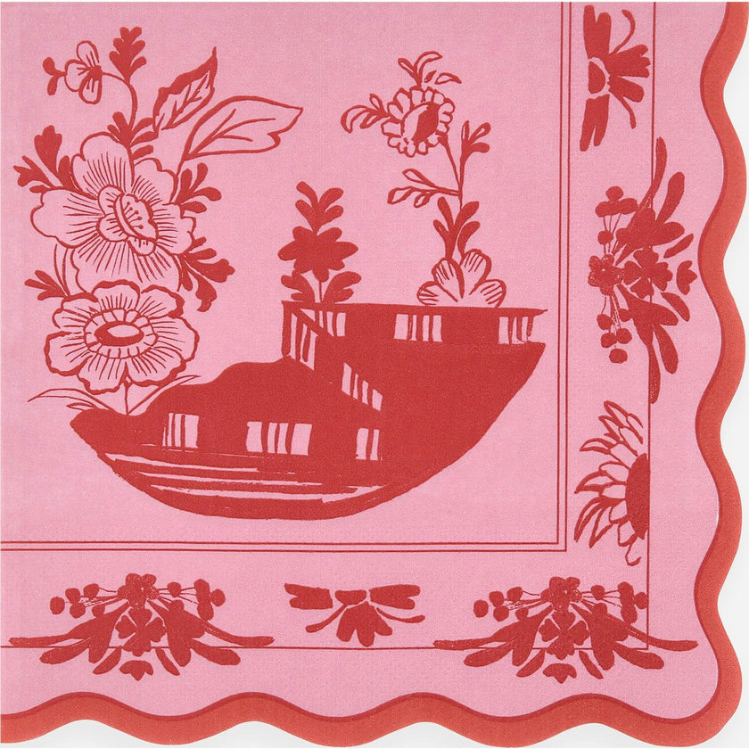 Pink Vintage Botanical Large Napkins