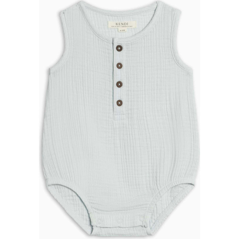 Bowie Muslin Bubble Romper - Powder