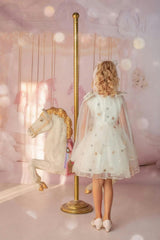 Stardust Embroidered White Tulle Party Dress