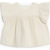 Viv Seersucker Ruffle Top - Dune Stripe