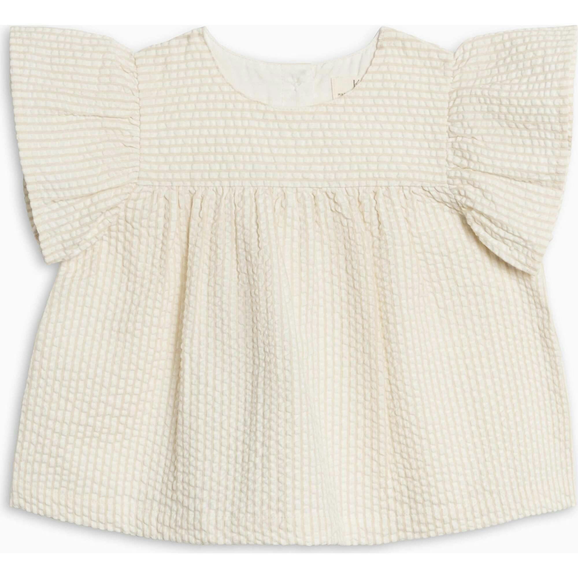 Viv Seersucker Ruffle Top - Dune Stripe