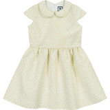 Anna Peter Pan Collar Cap Sleeve Dress, Gold