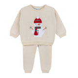 Boys Holiday Snowman Knit Set Ecru