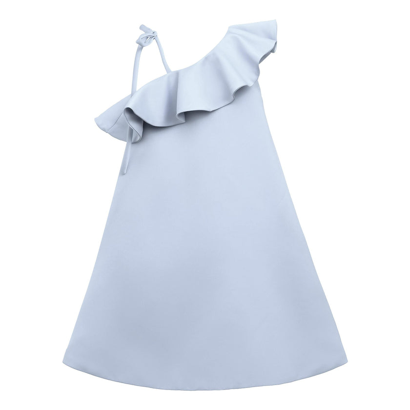 Blue Petulla Off Shoulder Ruffle Dress