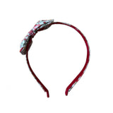 Liberty of London Bow Headband, Red/Cream Floral