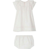 BONPOINT Lenou Baby Dress & Bloomers - Blanc Lait