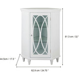 Florence Corner Wooden Floor Cabinet with Adjustable Shelves