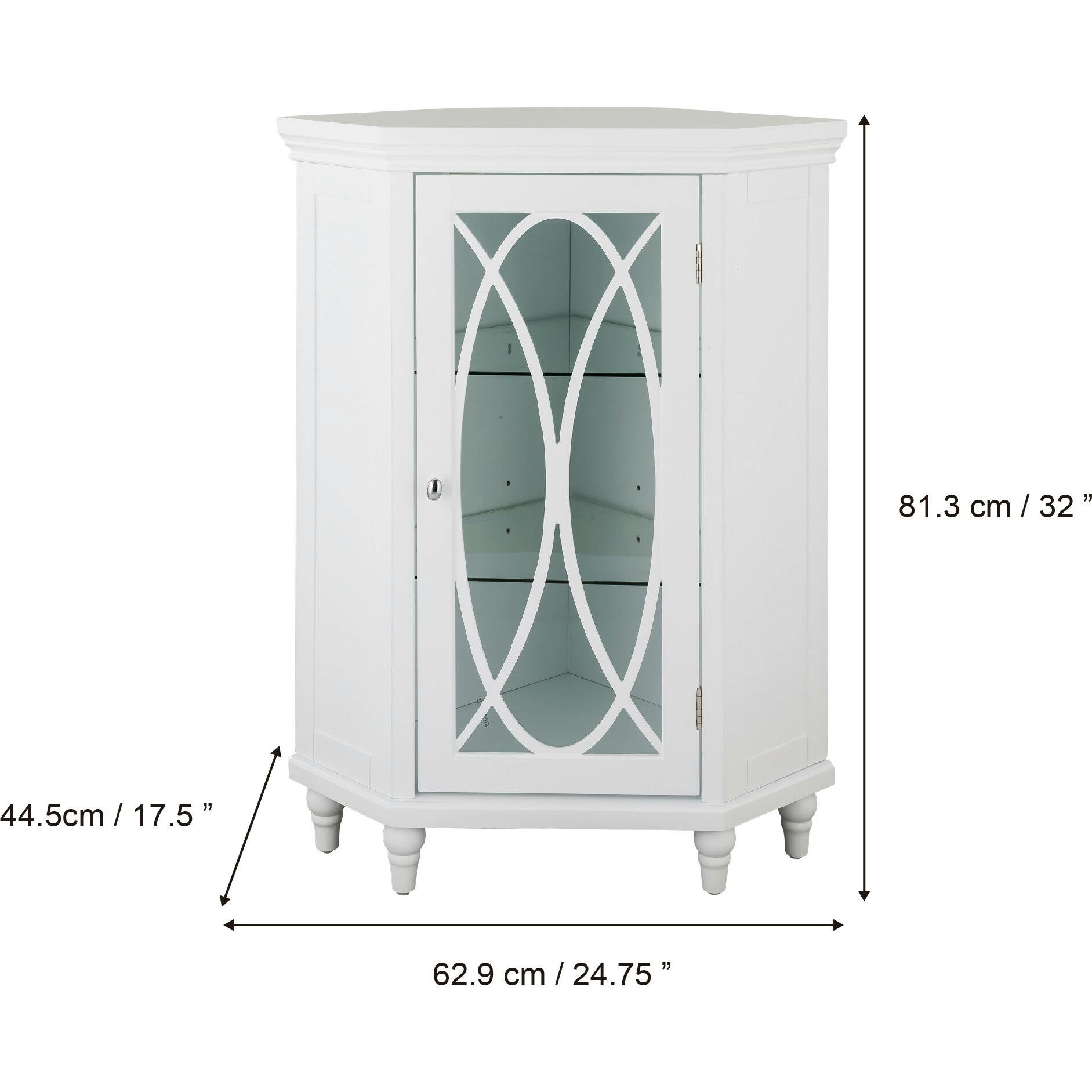 Florence Corner Wooden Floor Cabinet with Adjustable Shelves