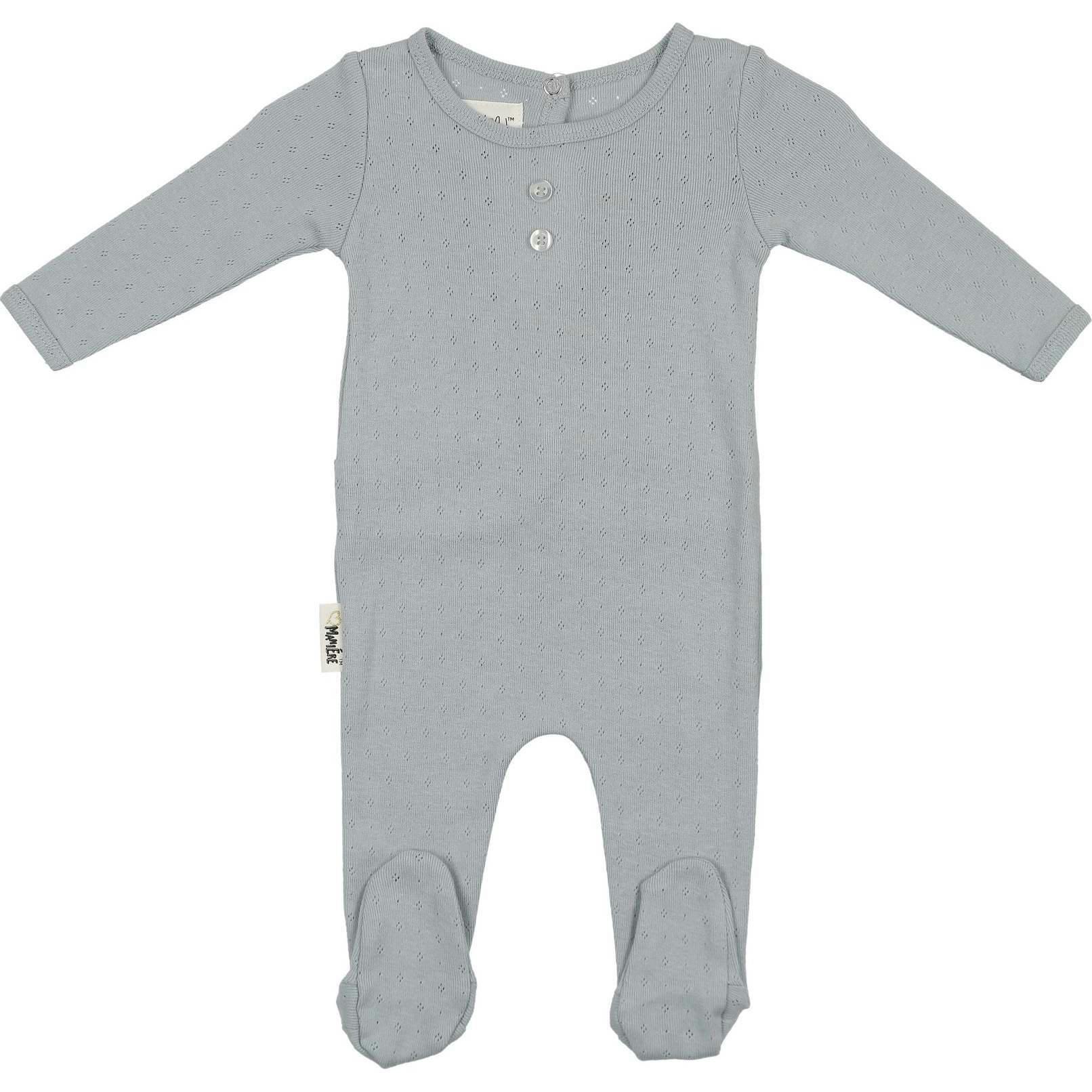 Simple Pointelle Footie and Beanie Set