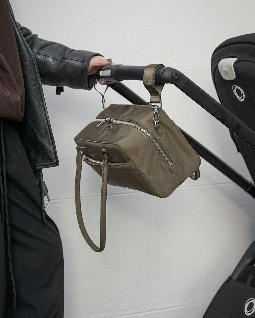 Riley Compact East-West Changing Bag Olive Woven