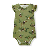 Cotton Stretch Ruffle One Piece