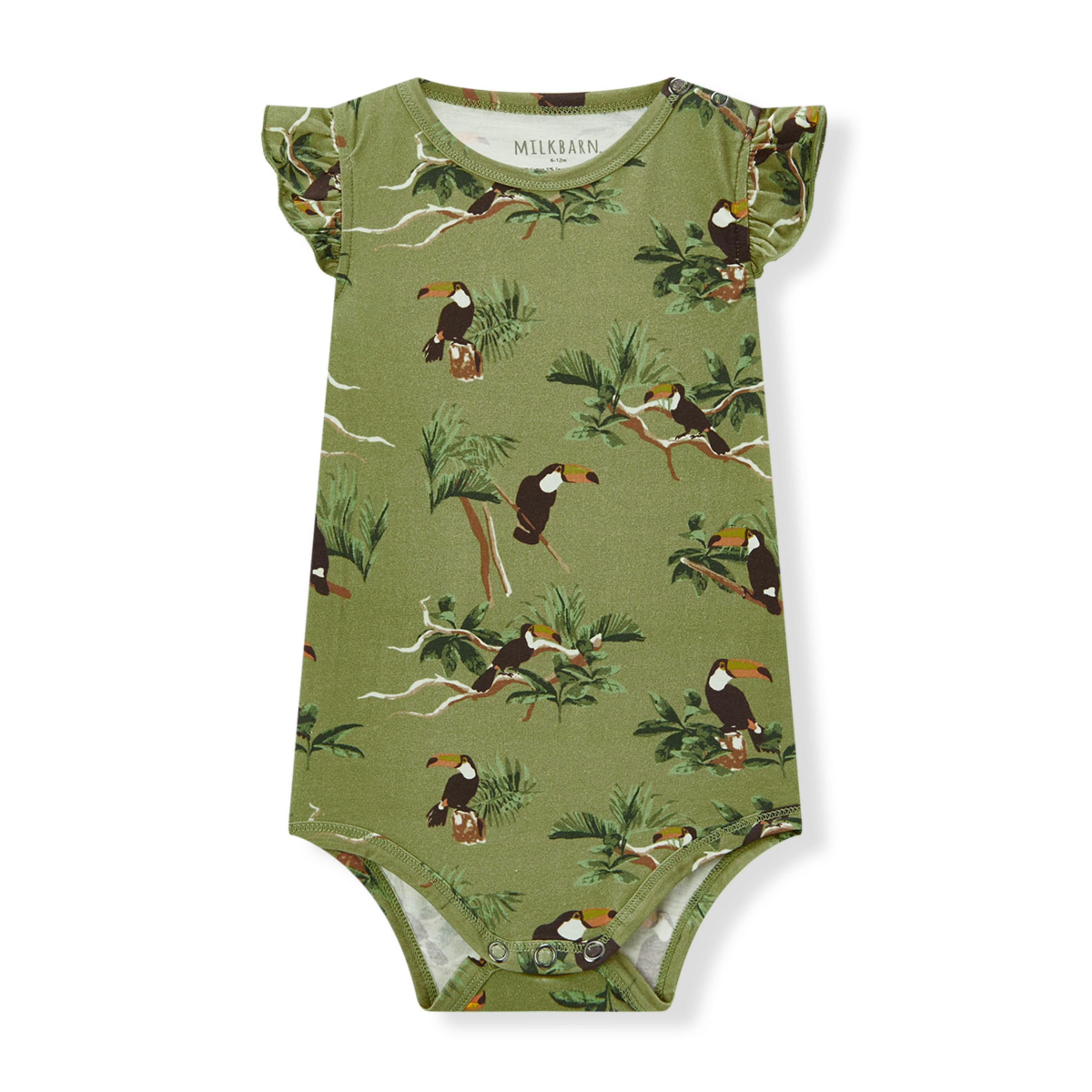 Cotton Stretch Ruffle One Piece