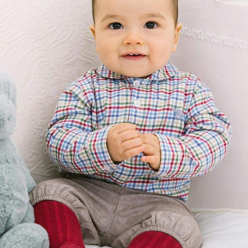 Baby Ribbed Knee High Socks in Burgundy