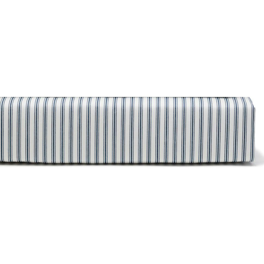 Luxe Premium Percale Bed Sheets in Navy French Ticking