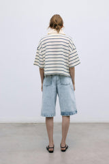 TNS Denim Woman Bermuda Bleach Denim