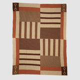 Cotton Sustainable Knit Plaid Throw Blanket - Equestrian Stable Stripe