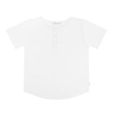 unisex white short sleeve henley