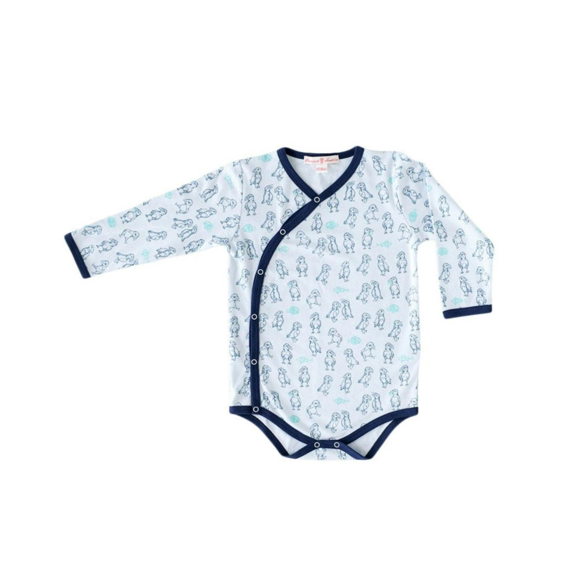 Puffin Print Kimono Onesie